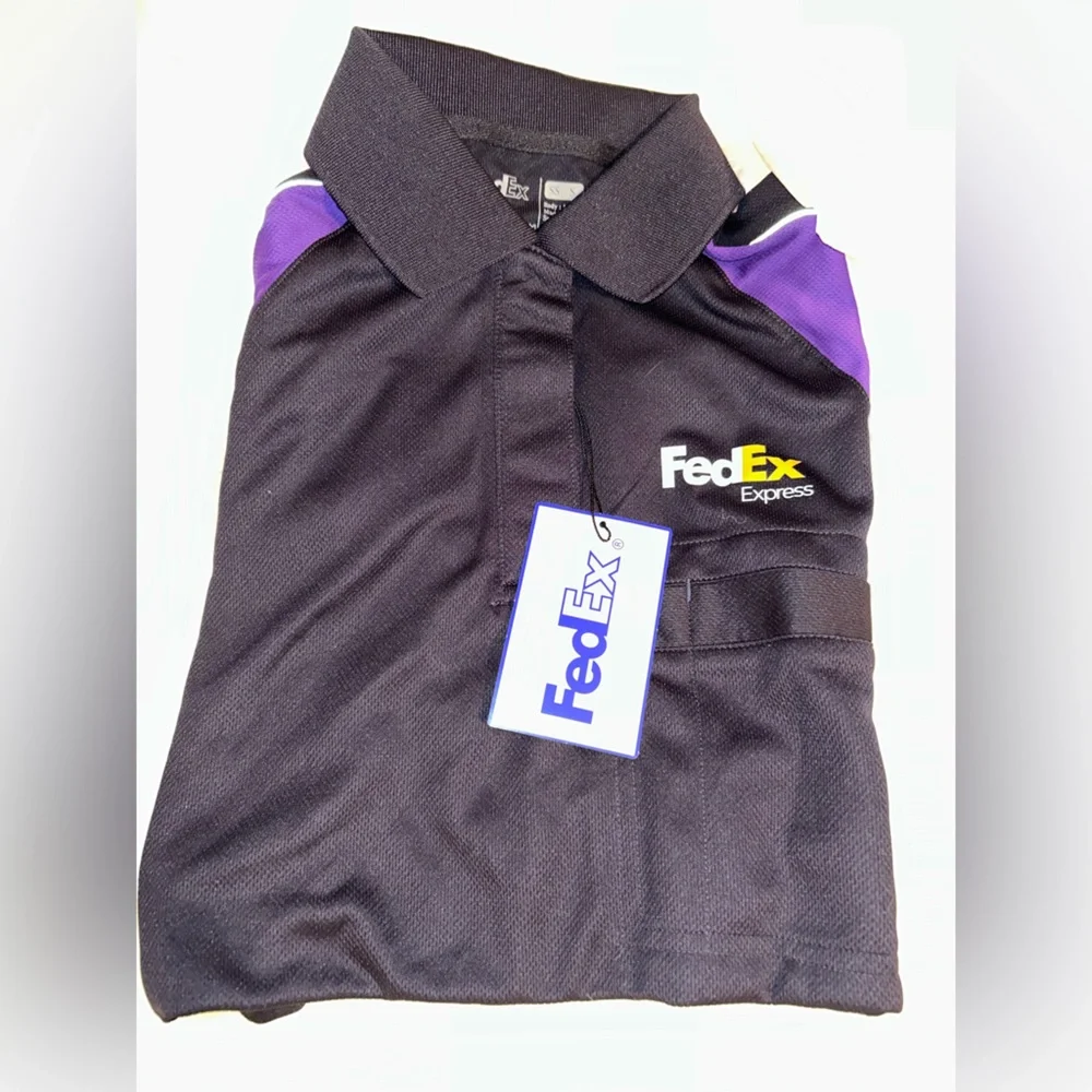 FedEx Men/Women’s unisex Black and Purple uniform shirt - Picture 4 of 4